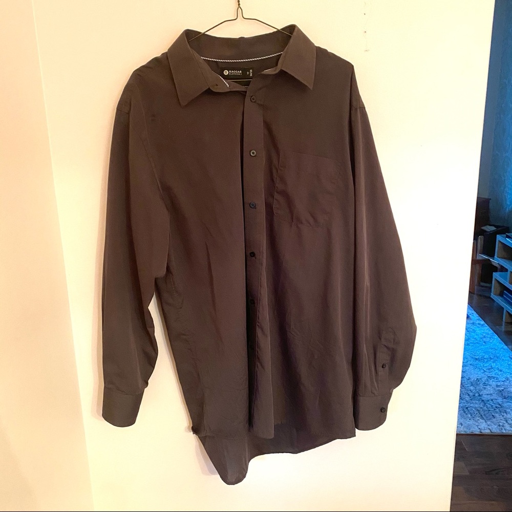 Classic Fit Button-up Grey Dress Shirt L